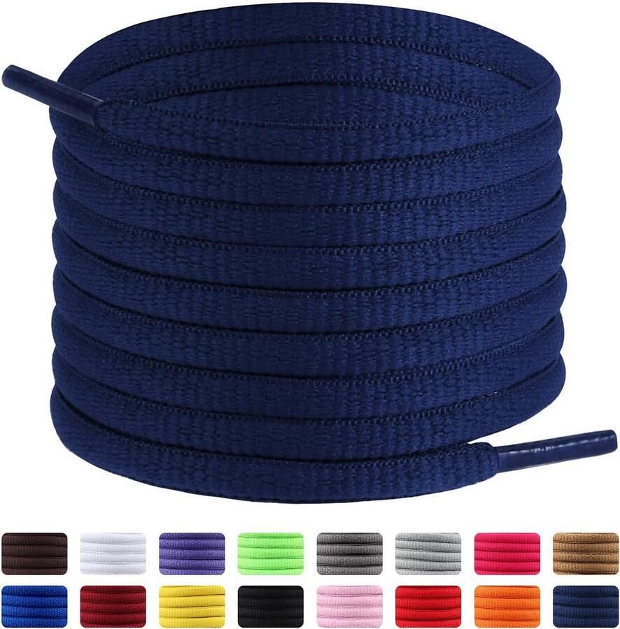 Ovale Sportschoenveters Dafannis 2 Paren Half Rond voor Sneakers Hardloopschoenen en Basketbalschoenen