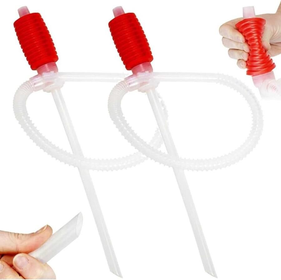 Overvulpomp oliepomp afzuigpomp met sifon 2 stuks universele benzinepomp handbrandstof overvulpomp olie afzuigpomp sifon pomp voor benzine auto water olie vloeistof