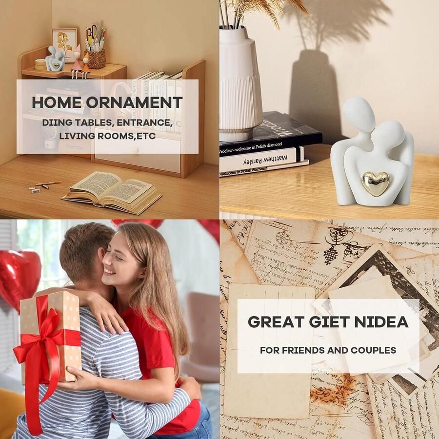 Paar Standbeeld Kleine Huis Bruiloft Decoratieve Beeldjes Voor Plank Slaapkamer Boekenkast Decoratie Bruiloft Verjaardag Gift