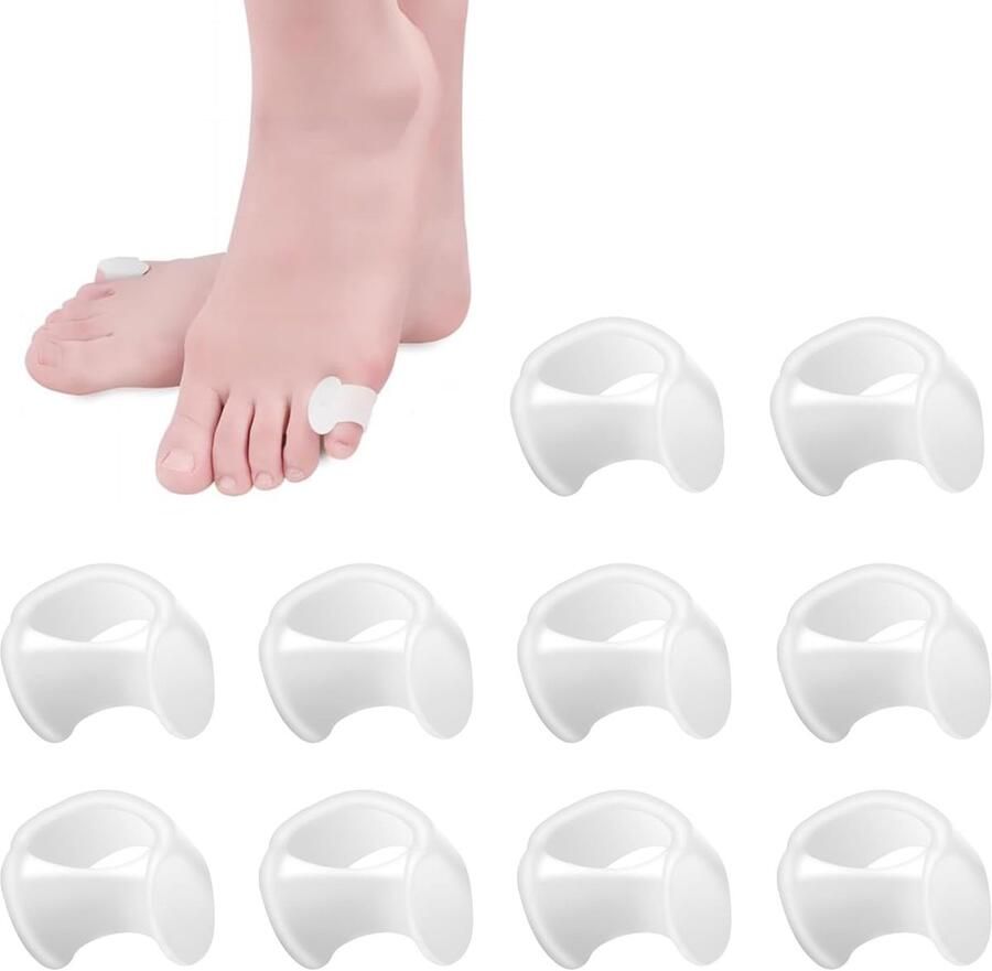 Pack of 10 Kleine Teen Spreiders Roze Teen Separators Witte Silicone Teen Spreader Gel Flip Flops voor Overlap Toes Frictie Blisters Kleine Teen Verlichting Druk Vermindering