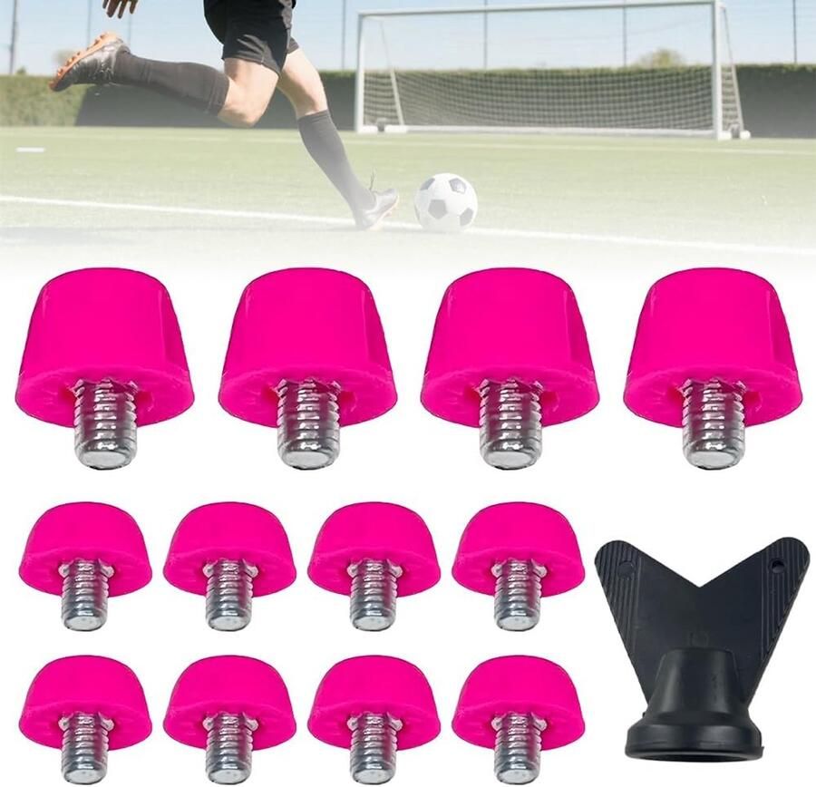 Pack van 12 Vervangende Spikes voor Voetbalschoenen Roze Stabiele Non-Slip M5 Draad Ideaal voor Voetbalwedstrijden