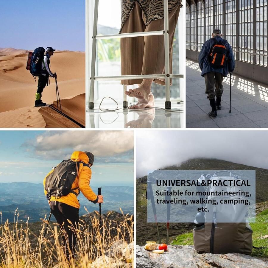 Pack van 4 Rubber Buffers voor Wandelschoenen 19mm Wandelschoenen Universeel voor Wandelschoenen Trekkingstokken Asfalt Grind Bergen Wandelen (Zwart)