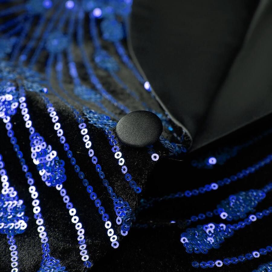 Pailletten fluwelen podiumfeest prom bruiloft diner symmetrie pak jas blazer