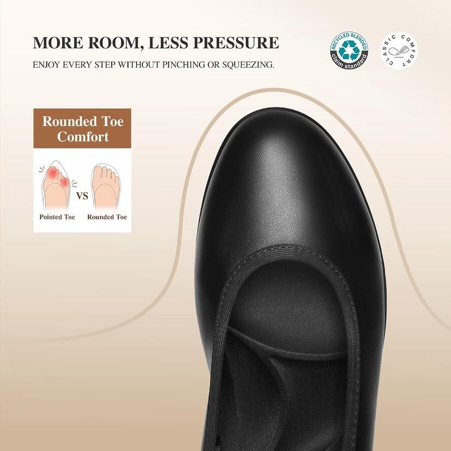 Pairs Chunky Gesloten teen Lage blokhak Werk Pumps Comfortabele Ronde