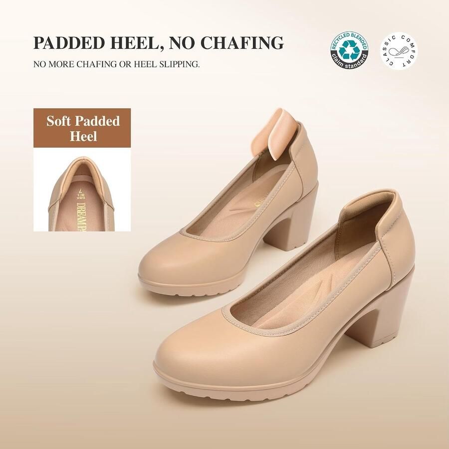 PAIRS Chunky Gesloten teen Lage blokhak Werk Pumps Comfortabele Ronde Teen Jurk Bruiloft Schoenen