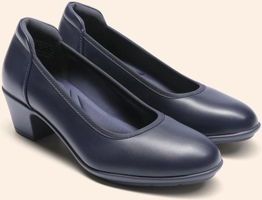Pairs Dames lage dikke hakken comfortabele blokwerk pumps gesloten