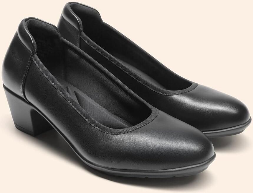 PAIRS Dames lage dikke hakken comfortabele blokwerk pumps gesloten ronde teen jurk schoenen voor kantoor zaken