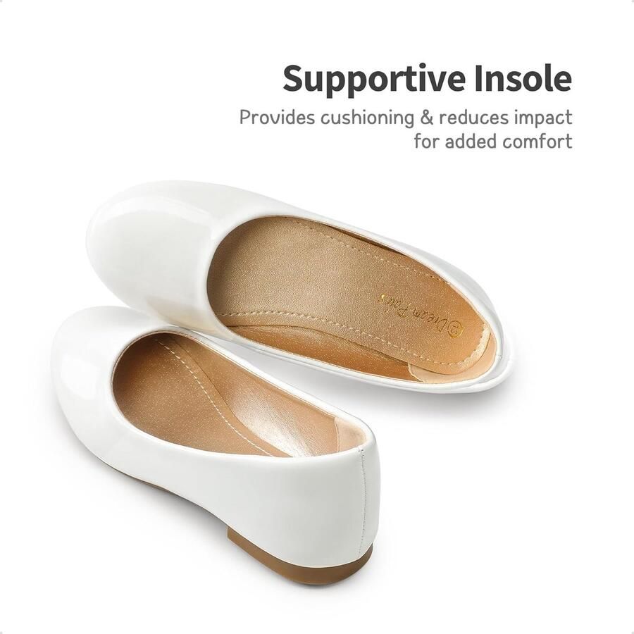 PAIRS NEW MUY WIT PAT meisje Mary Jane Ballerina platte schoenen maat Klein kind 2