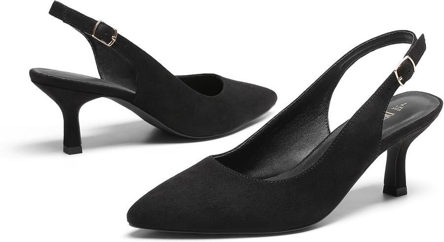 PAIRS Vrouwen Kitten Hakken Slingback Gesloten Puntschoen Lage Pompen Schoenen Vrouwen Party Bruiloft Sexy Casual Jurk Schoenen Jurk schoenen lage hakken puntige teen gesloten teen voor werk kantoor en bruiloft feest avond