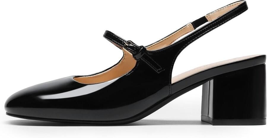 PAIRS Vrouwen Mary Jane Lage Chunky Hakken Slingback Gesloten Vierkante Teen Jurk Schoenen Bruiloft Feest Werk Kantoor Pumps Schoenen