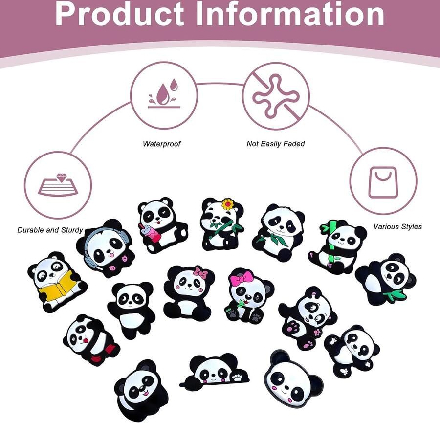 Panda schoenbedelset voor clogs ShopVlot