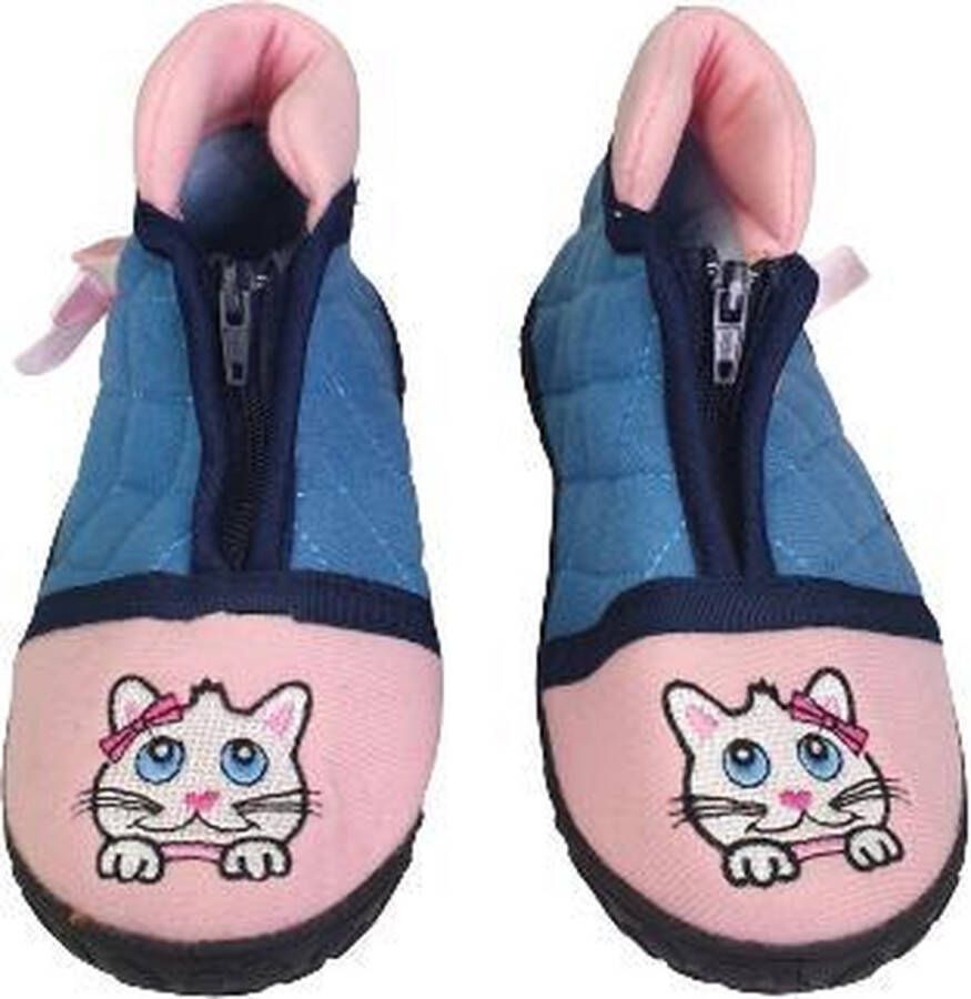 Merkloos Sans marque Pantoffel schoenen met strik Roze Blauw