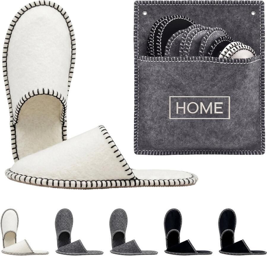 Pantoffels 6 paar home 36-45 vilt