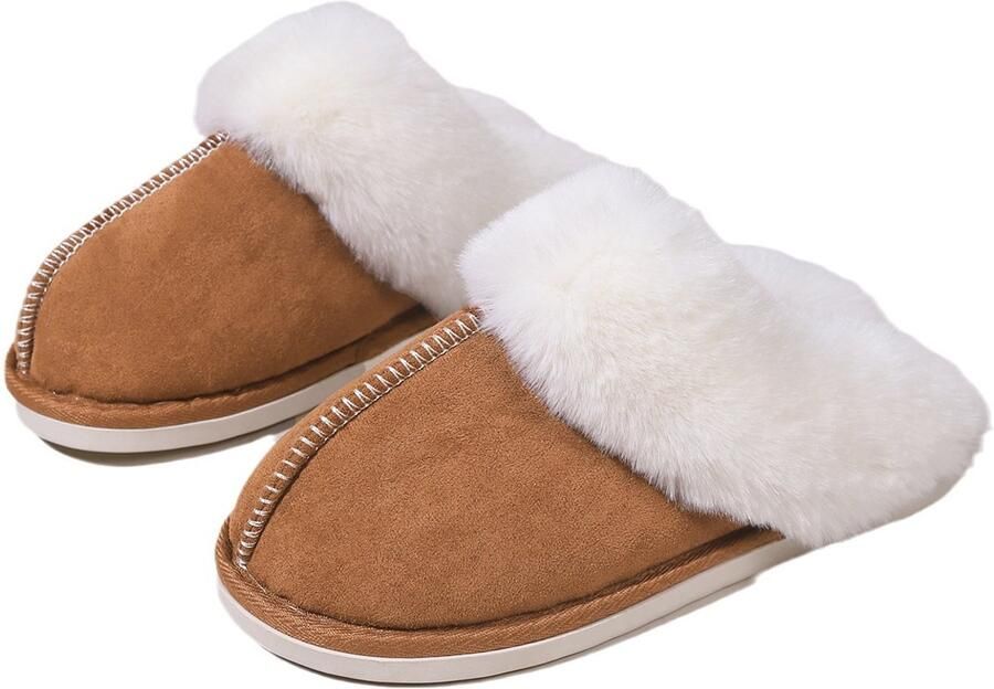 Pantoffels Anti-Slip Pantoffels Winterpantoffels Voor Thuis Sloffen Winterpantoffels Warmte Harige Pantoffels En Pantoffels Voor Binnen En Buiten Chestnut