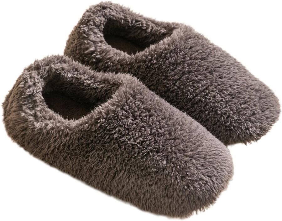 Pantoffels comfortabele en warme pantoffels voor kinderen; voorzien van zachte zolen en een gesloten hiel; unisex antislip-winterpantoffels antislip stijlvol en extra warm grijs schoenlengte