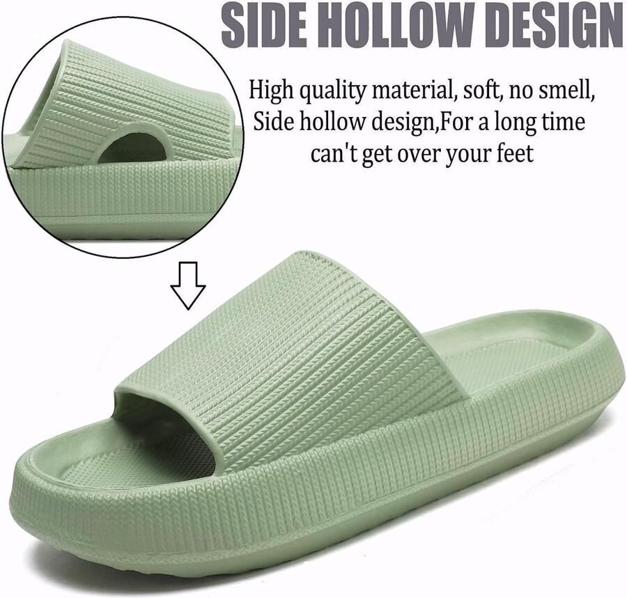 Pantoffels Badslippers Rubber Platform Zachte Massage Badkamer Antislip Wolkenpantoffels Pillow Slides Haaienslippers voor en antislip voor binnen en buiten uniseks