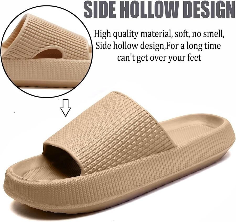 Pantoffels Badslippers Rubber Platform Zachte Massage Badkamer Antislip Wolkenpantoffels Pillow Slides Haaienslippers voor en antislip voor binnen en buiten uniseks