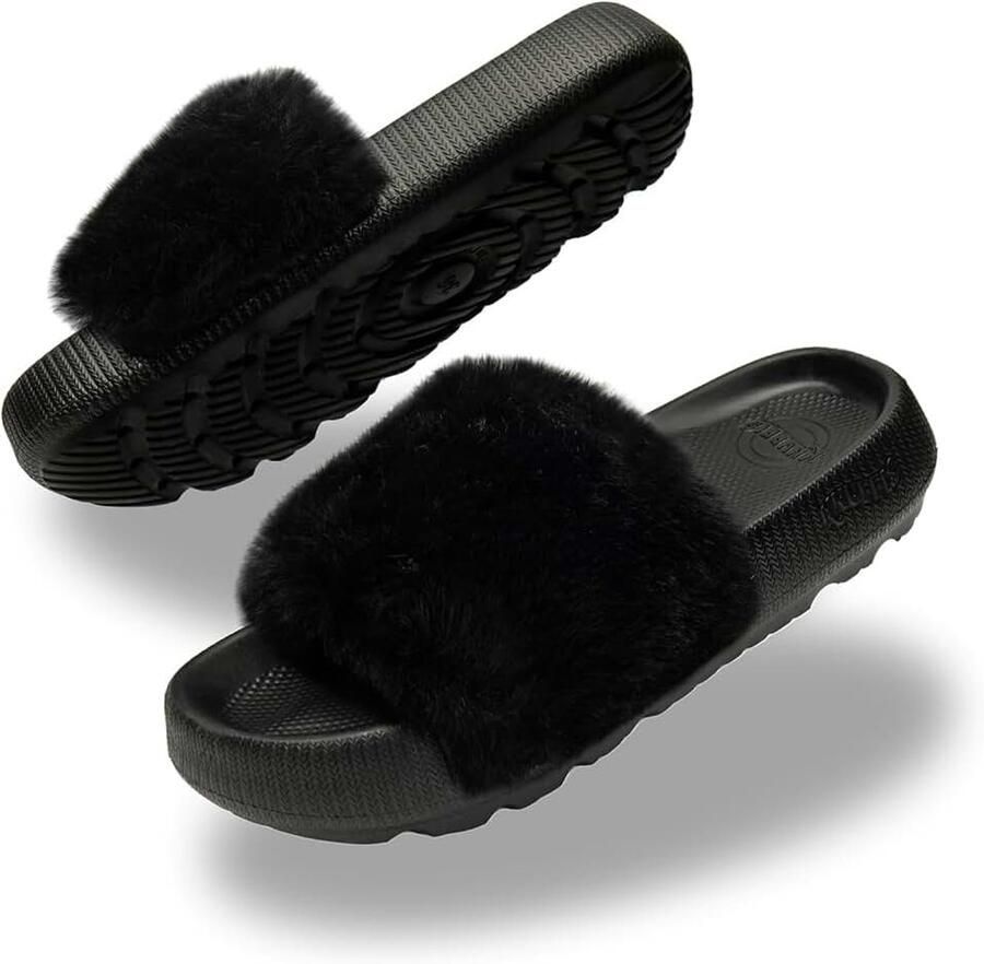 Pantoffels dames badslippers pluche badslippers bont Eva slippers wollige pantoffels dames slippers