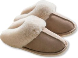 Pantoffels en Fluffy Open Sloffen met Pluche Voering Antislip Zool Khaki (Geschikt voor )