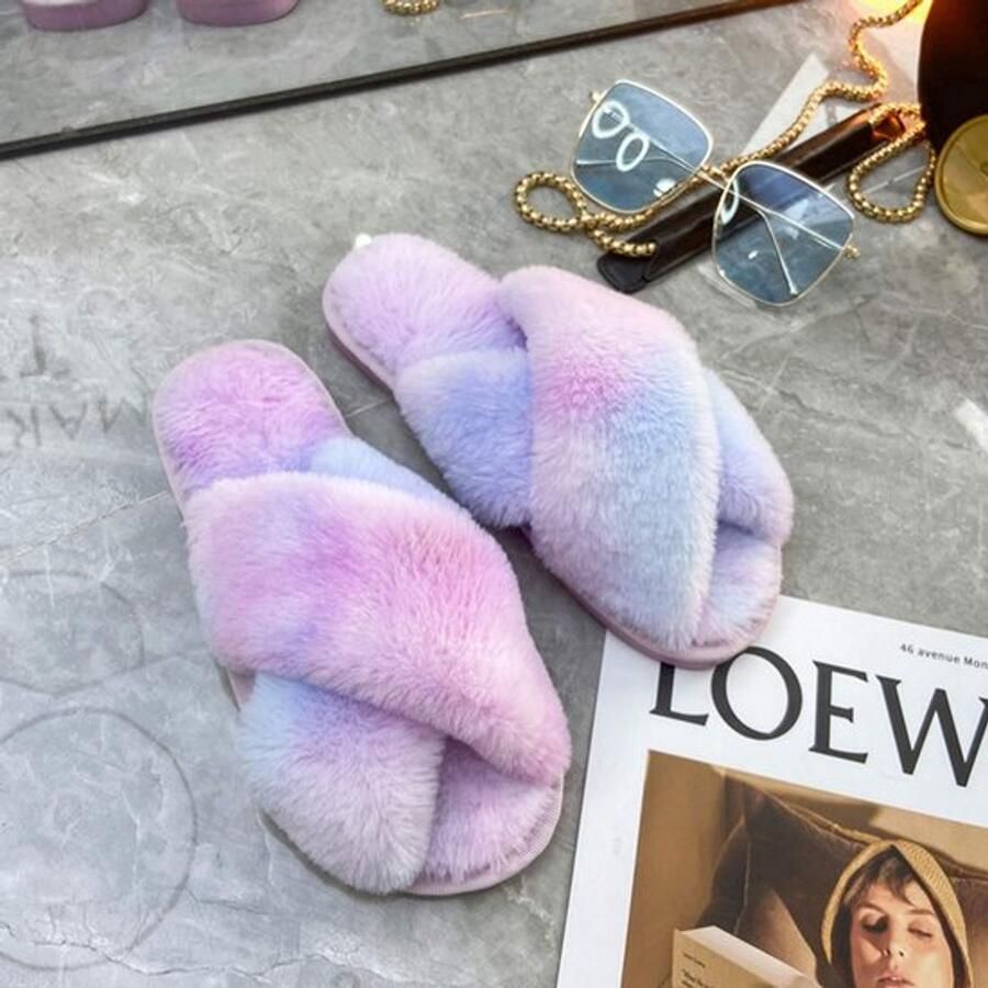 Pantoffels Dames Warm Comfortabele Sloffen Huisschoenen Fleece Bovenwerk Handwasbaar Elegant Design