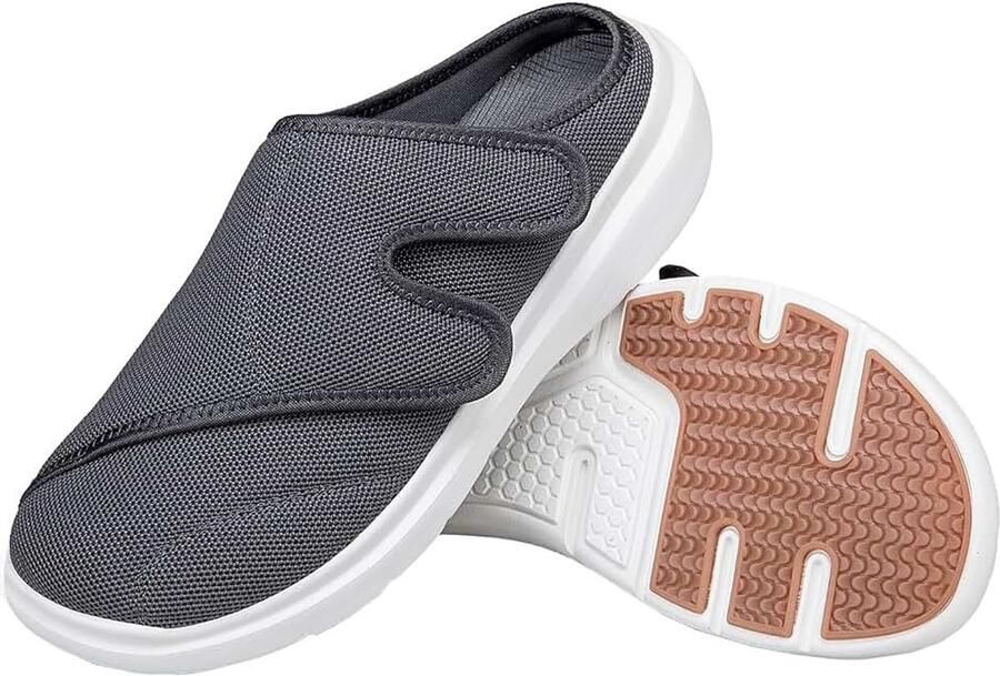Pantoffels Extra breed Lichtgewicht Comfortabele bandageschoenen Met klittenband verstelbare orthopedische pantoffels voor senioren Gezwollen voeten