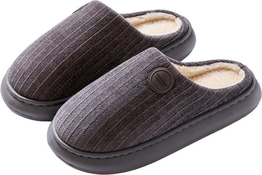 Pantoffels Herenpantoffels Pluche warme pantoffels Lichtgewicht en zacht Met traagschuim Dikke zool Comfortabel en ademend Geschikt voor Grijs