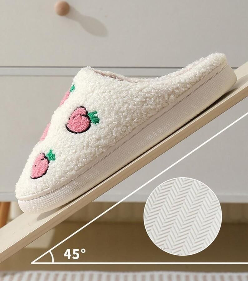 Pantoffels Perzik 36 37 EU Wasbare Geheugenschuim Slippers Voor en