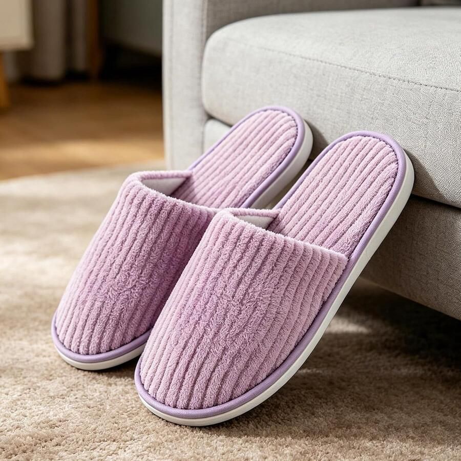 Pantoffels set van 12 paar antislip koraalvlies wasbaar ideaal voor hotel en thuis SnelShoppen