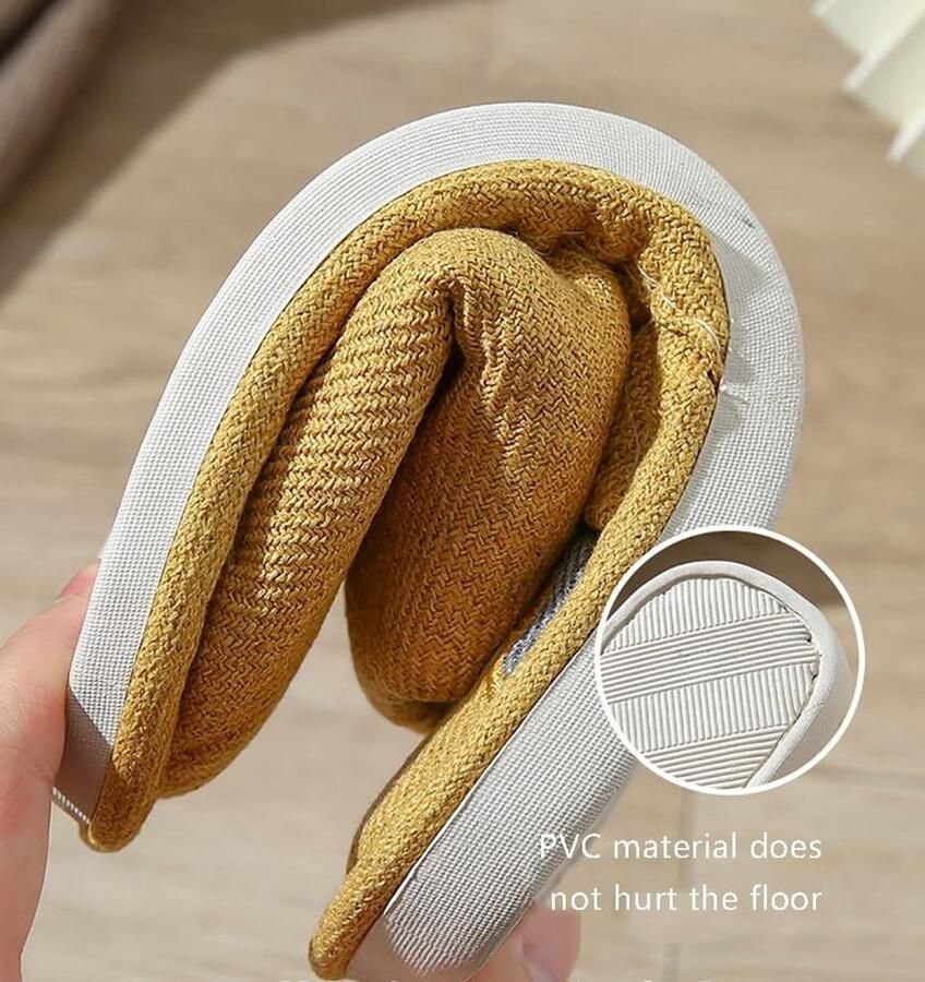 Pantoffels Set van 4 Paar Bruin en Geel Maat L XL en S M Warm Traagschuim met Antislip Voor Thuis en Reizen