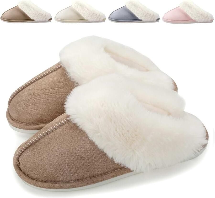 Pantoffels uniseks winter pluche warm gevoerde pantoffels slippers slipvast platte slippers