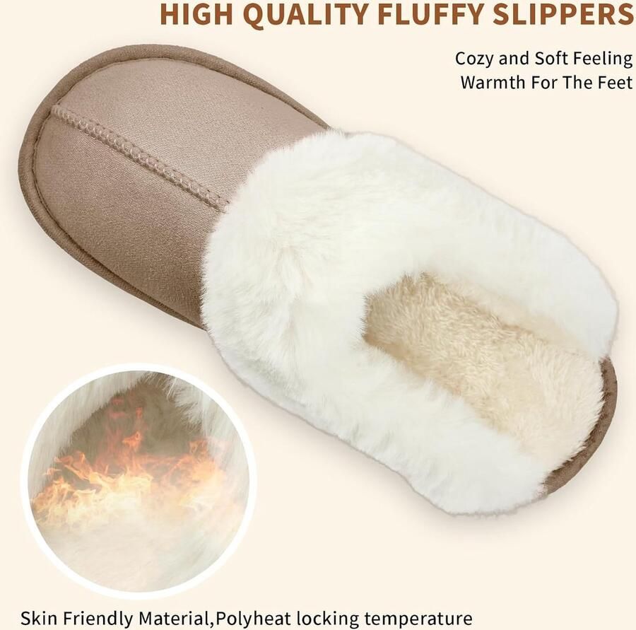 Pantoffels uniseks winter pluche warm gevoerde pantoffels slippers slipvast platte