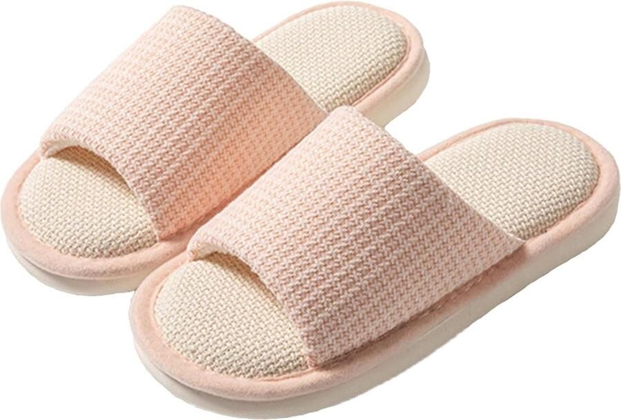 Pantoffels van katoenen linnen voor dames comfortabele pantoffels van zacht katoen antislip pantoffels voor binnenshuis