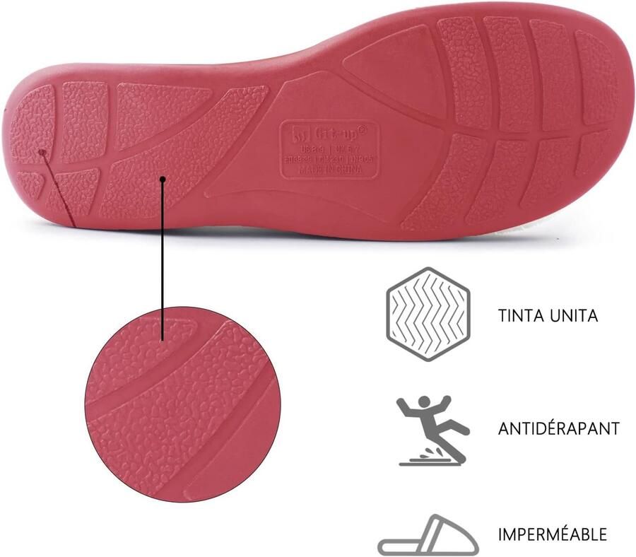 Pantoffels van traagschuim voor dames met boogondersteuning verstelbare klittenbandsluiting diabetici brede open tenen voor binnen en buiten rood 40 41