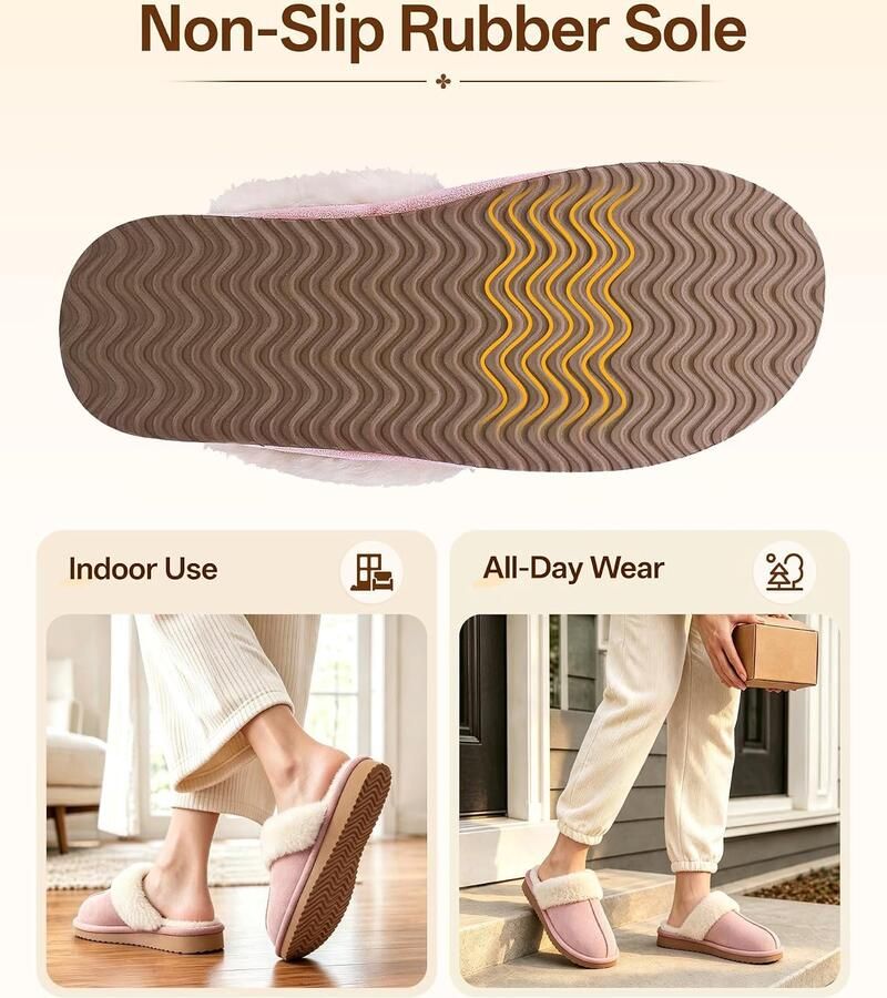 Pantoffels van traagschuim voor dames pluizige winterschoenen voor binnen en buiten