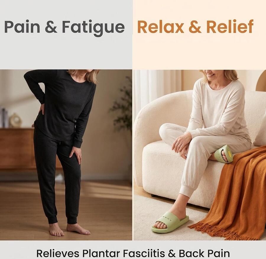 Pantoffels voor acupressuur uniseks massage met noppen voetmassageschoenen massageschoenen tegen rugpijn voetmassage slippers (groen 38 39)