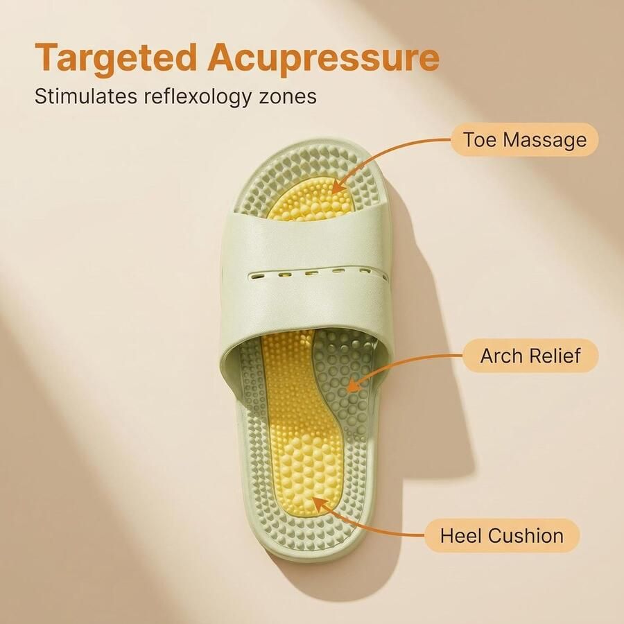 Pantoffels voor acupressuur uniseks massage met noppen voetmassageschoenen massageschoenen tegen rugpijn voetmassage slippers (groen 38 39) - Foto 2