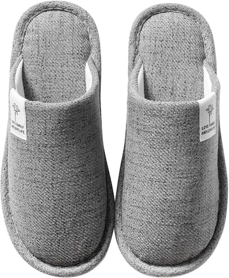 Pantoffels voor en antislip katoenen linnen comfortabel en ade d materiaal pantoffels voor binnenshuis wasbaar herfst winter pantoffels voor hotel thuis spa
