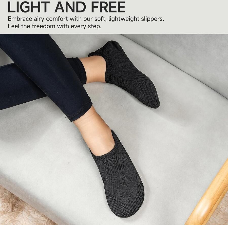 Pantoffels voor en comfortabele platte pantoffels antislip gezellige sloffen uniseks - Foto 2
