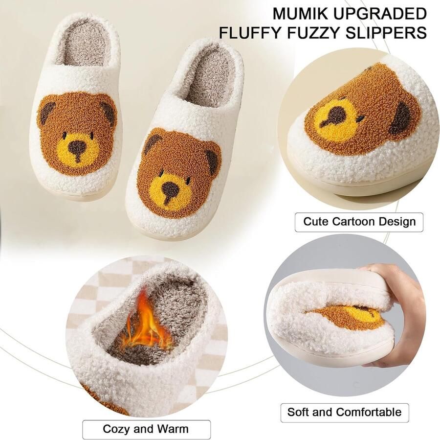 Pantoffels voor en comfortabele winterpantoffels warm gevoerd antislip voor binnen en buiten