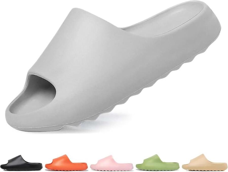 Slides Originele badschoenen voor en antislip zachte wolken uniseks rubber wolken slippers zomer strand sandalen grijs