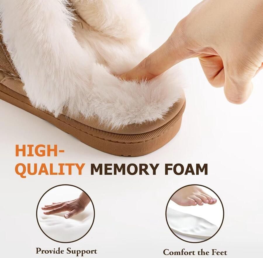 Pantoffels voor en warme pantoffels van pluche wollig traagschuim slippers voor binnen en buiten