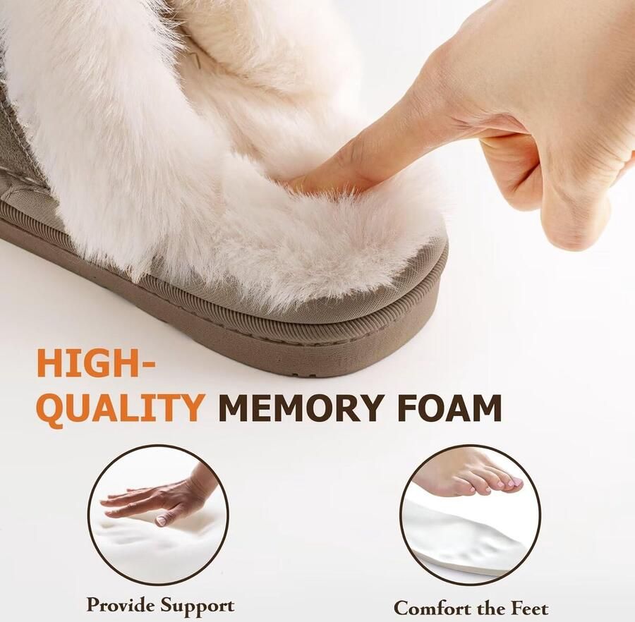 Pantoffels voor en warme pantoffels van pluche wollig traagschuim slippers voor binnen en buiten