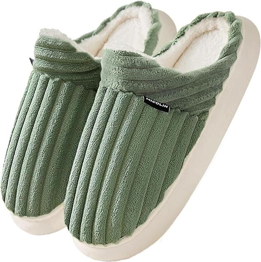 Pantoffels voor en warme winterpantoffels met memory foam corduroy pluche zacht antislip comfortabel voor binnen en buiten groente