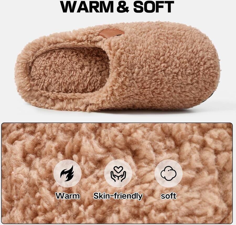 Pantoffels voor en winter warme teddy pluche pantoffels gezellig zacht wollig traagschuim antislip slippers