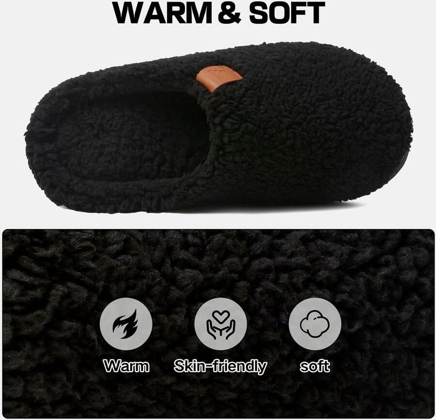 Pantoffels voor en winter warme teddy pluche pantoffels gezellig zacht wollig traagschuim antislip slippers