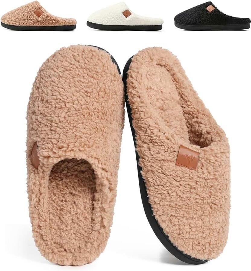 Pantoffels voor en winter warme teddy pluche pantoffels gezellig zacht wollig traagschuim antislip slippers