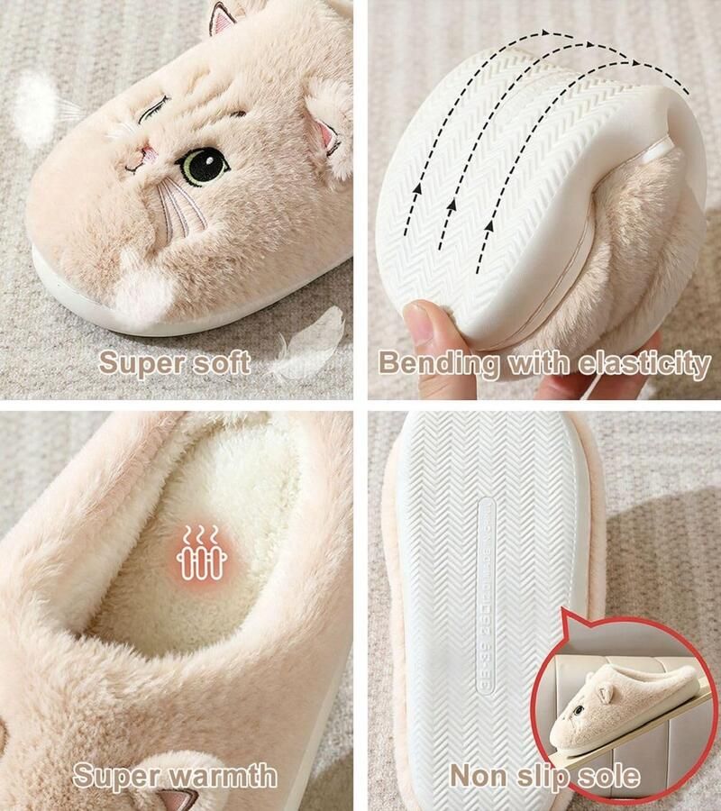 Pantoffels voor dames in de winter cartoon antislip
