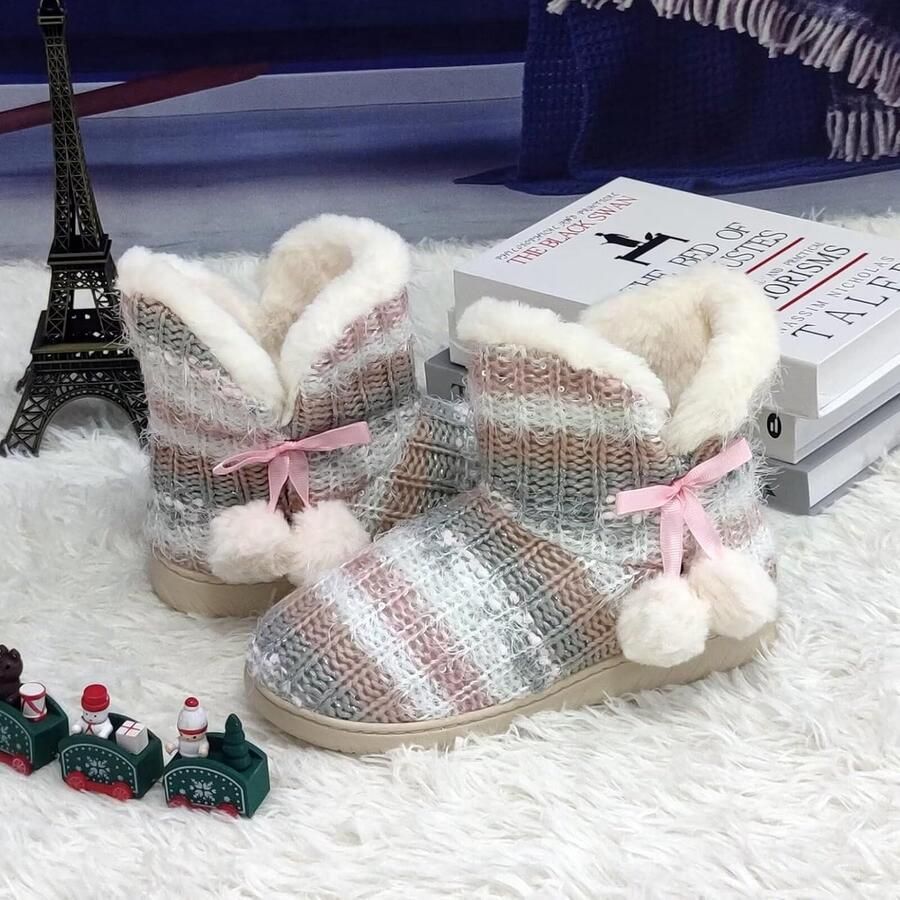 Pantoffels voor dames pluche warm winter gesloten antislip