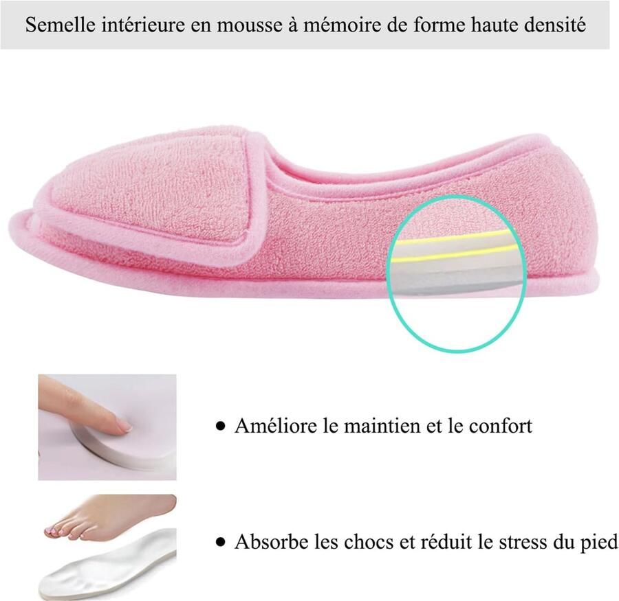 Pantoffels voor dames van traagschuim comfortabel ademend open teen pluche warm huispantoffels voor binnen en buiten Roze
