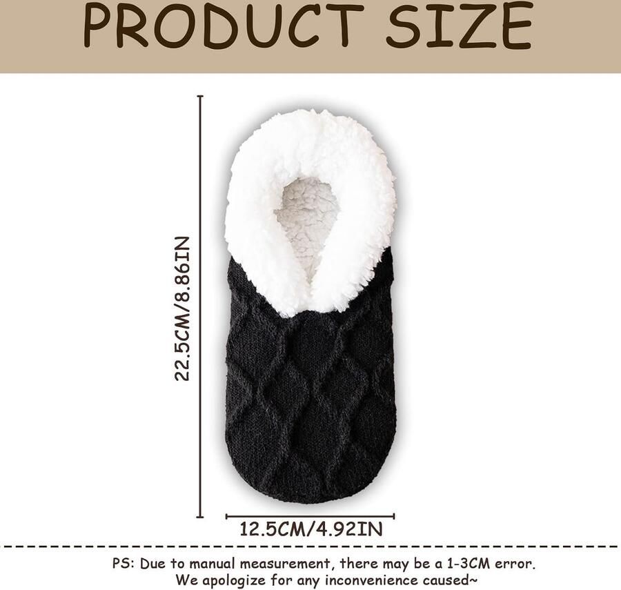 Pantoffels voor warme pluizige sokken gezellige fleece gevoerde antislip bedsokken gebreide dikke wintervloersokken voor en indoor kerstpantoffels sokken
